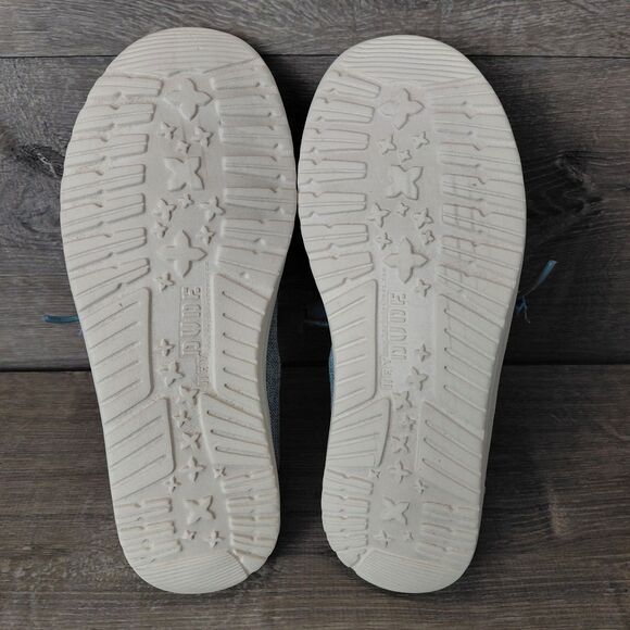 Hey Dude Shoes Women Size 8 Blue Wendy Linen Slip On Casual Loafers Beach Preppy - Picture 9 of 10